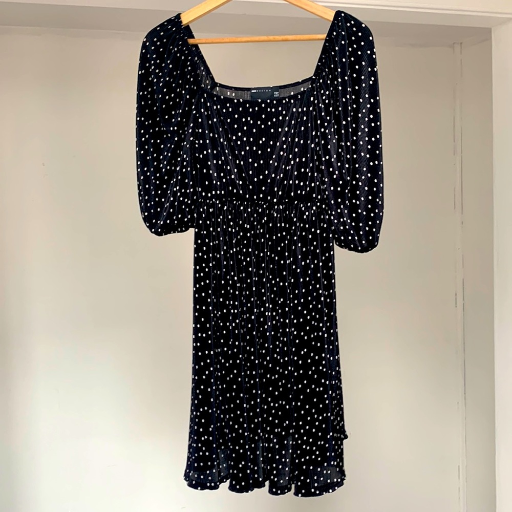 ASOS Polka Dot Puff Sleeve Short Dress